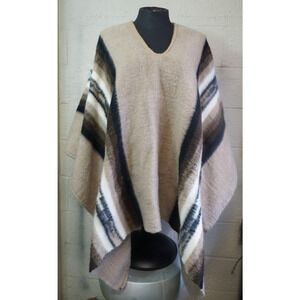 Alpaca Wool & Acrylic poncho thick warm Unsex Inca Peru Adult size fits all
